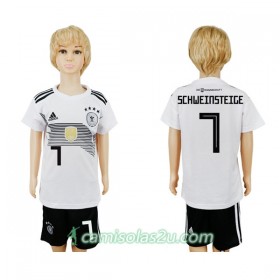 Camisolas de Futebol Alemanha Schweinsteiger 7 Criança Equipamento Principal Copa do Mundo 2018 Manga Curta
